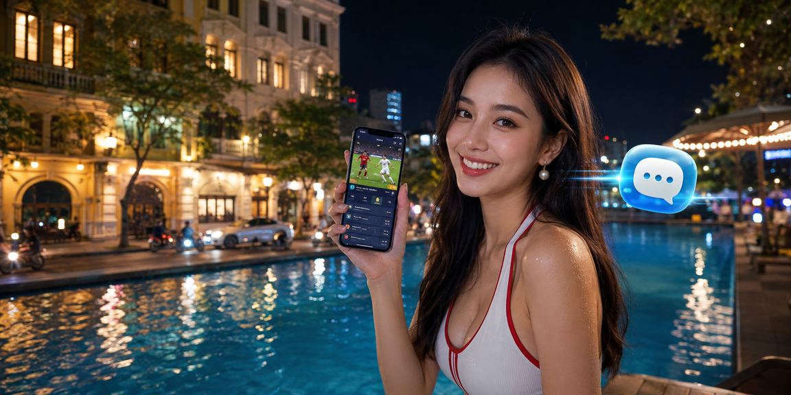 Người dùng Hà Nội xem tỷ lệ cá cược thể thao trên điện thoại buổi tối