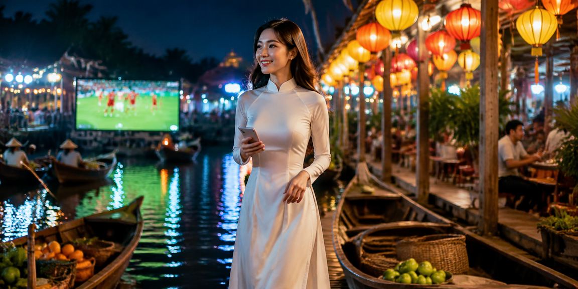 Phụ nữ mặc áo dài tham gia trải nghiệm casino trực tuyến tại vùng đồng bằng sông Cửu Long